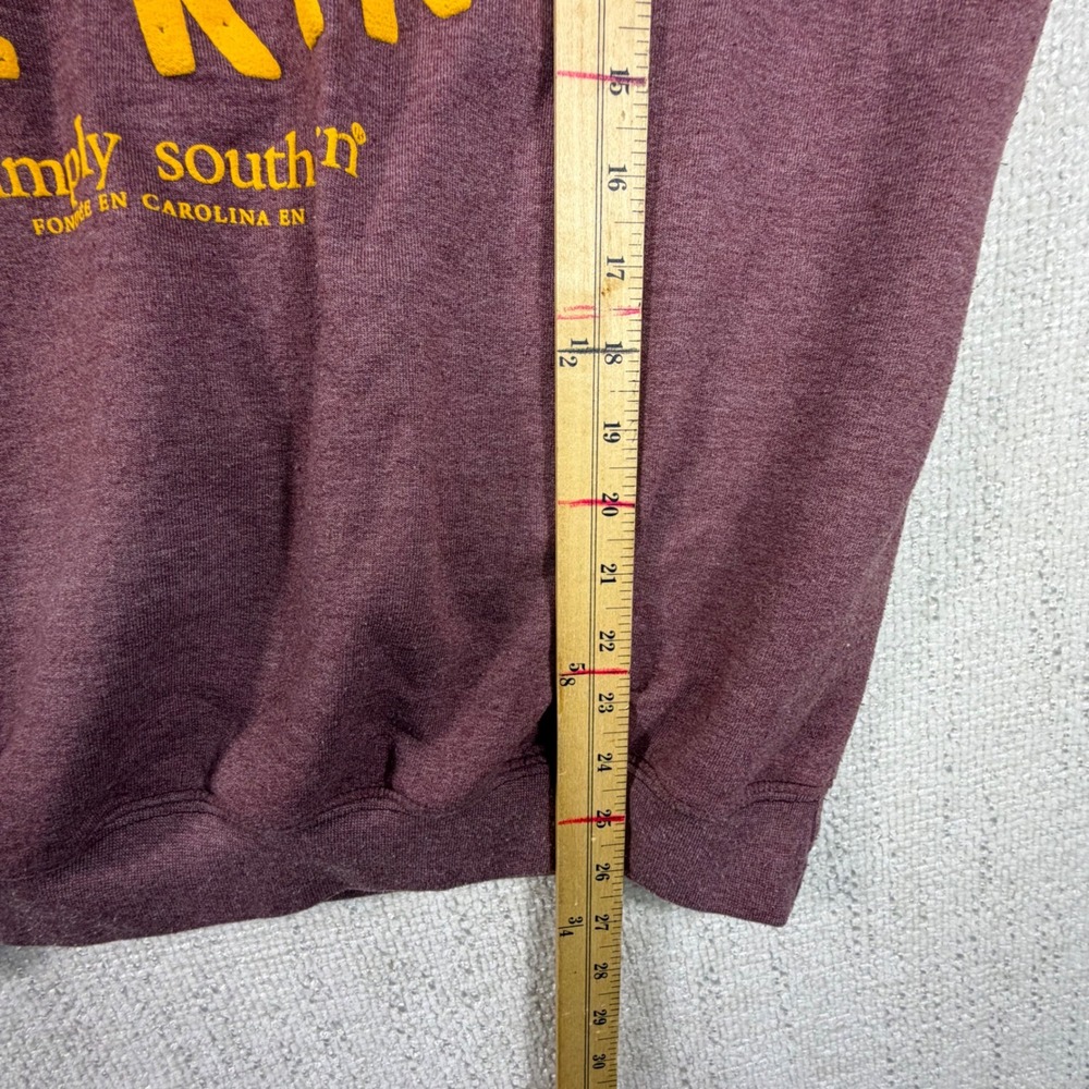 Simply Southern Bee Happy Bee Kind Maroon Sweatshirt Large Graphic Pullover - Picture 4 of 7